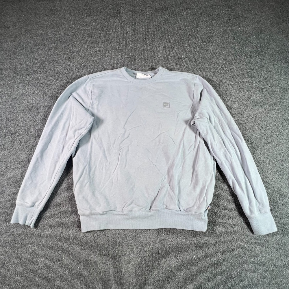 FILA Heritage Crewneck Sweatshirt Womens Large Light Blue Cotton 044899A076